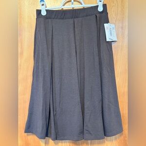 Women’s Dark Brown Pleated A-Line Skirt